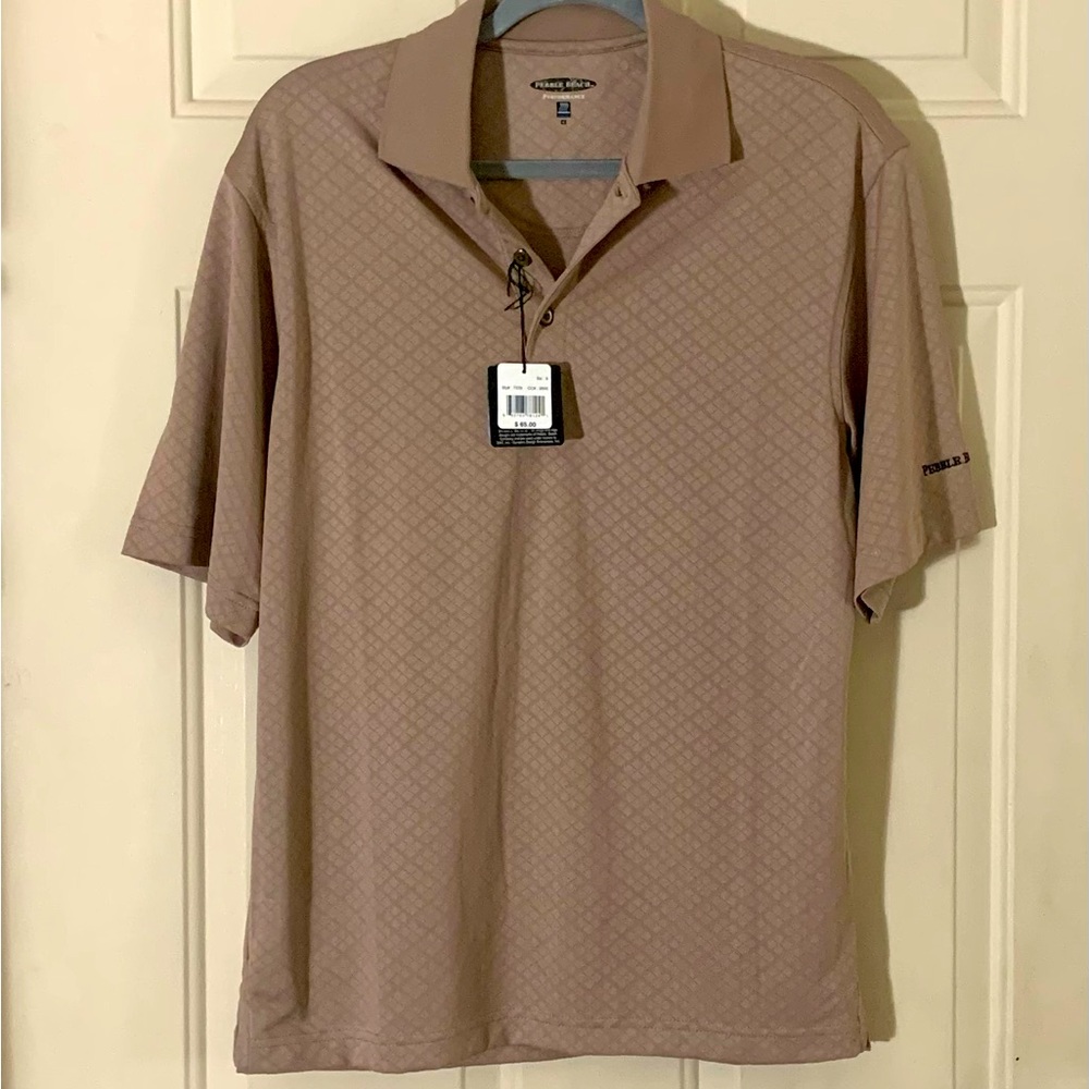 Pebble Beach Tan Polo Shirt size S